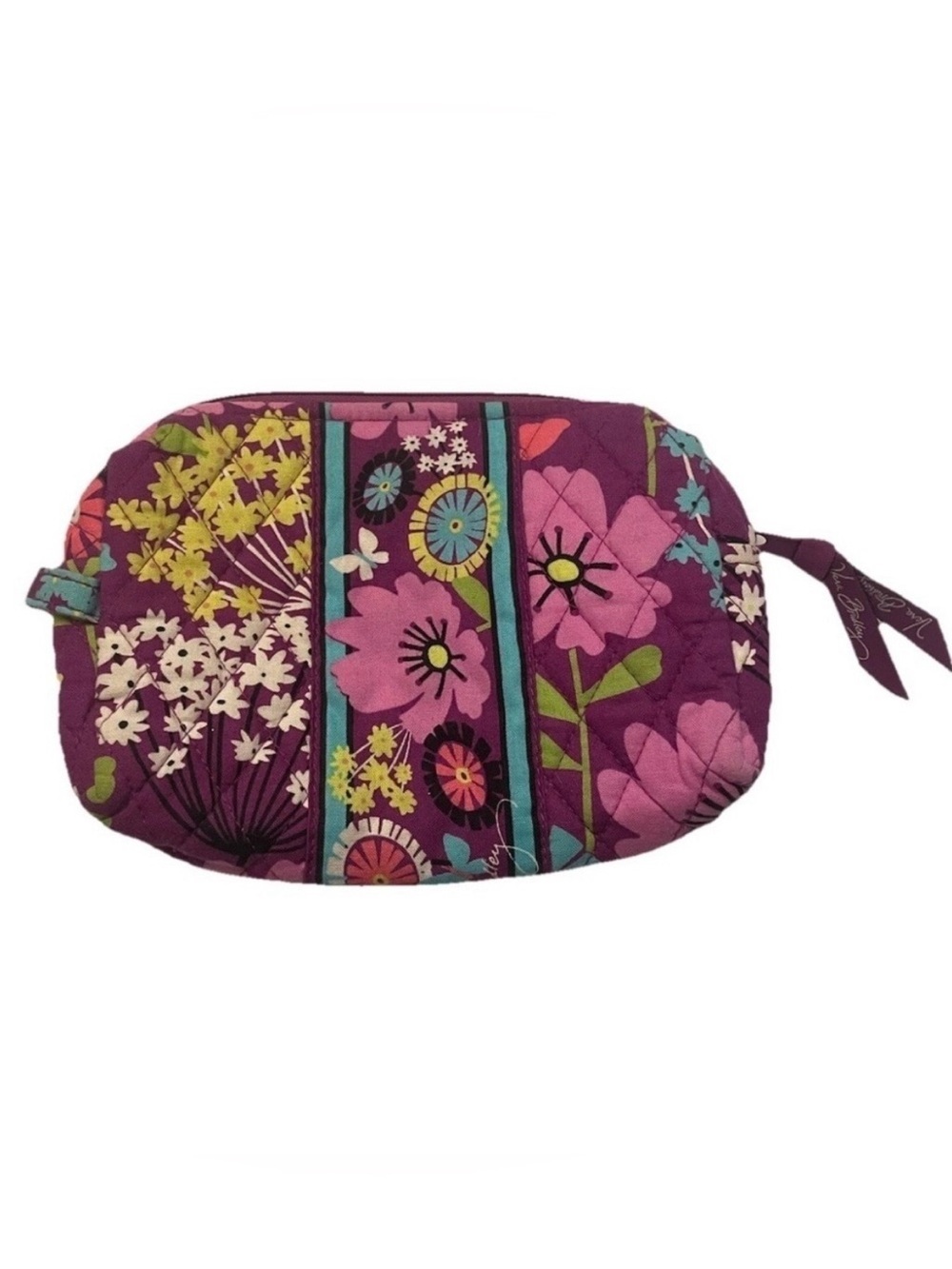 NWOT Vera Bradley Quilted cosmetic bag in retired "Flutterby" pattern purple